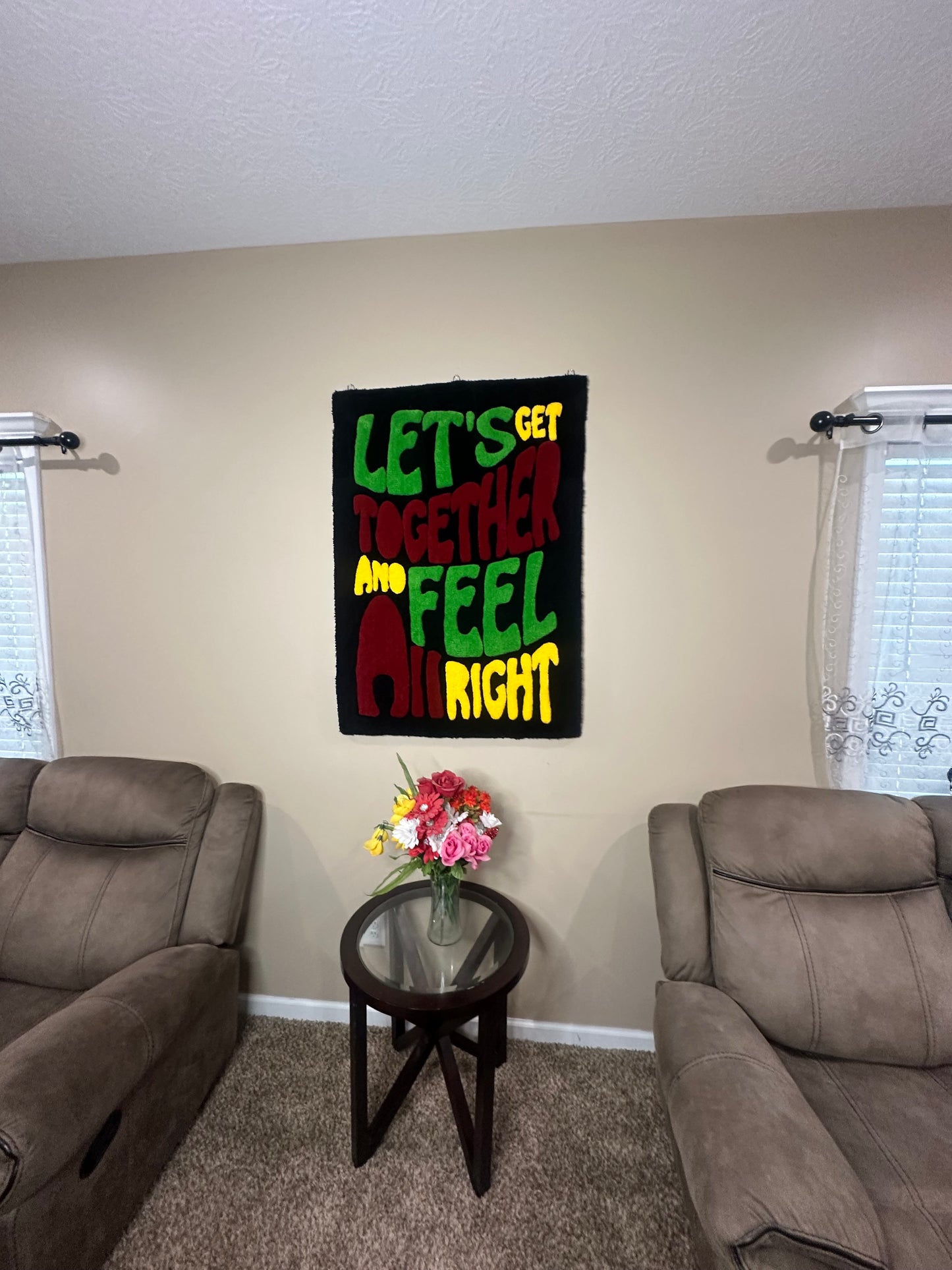 "Let's Get Together and Feel Alright" Poster Rug